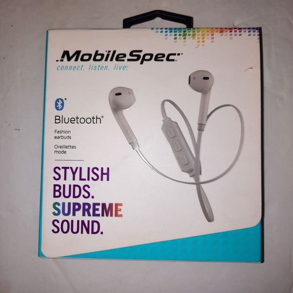 MobileSpec White Bluetooth Compatible Wireless Hi-Fi Earbuds Headphones MBS11302 - Picture 8 of 8